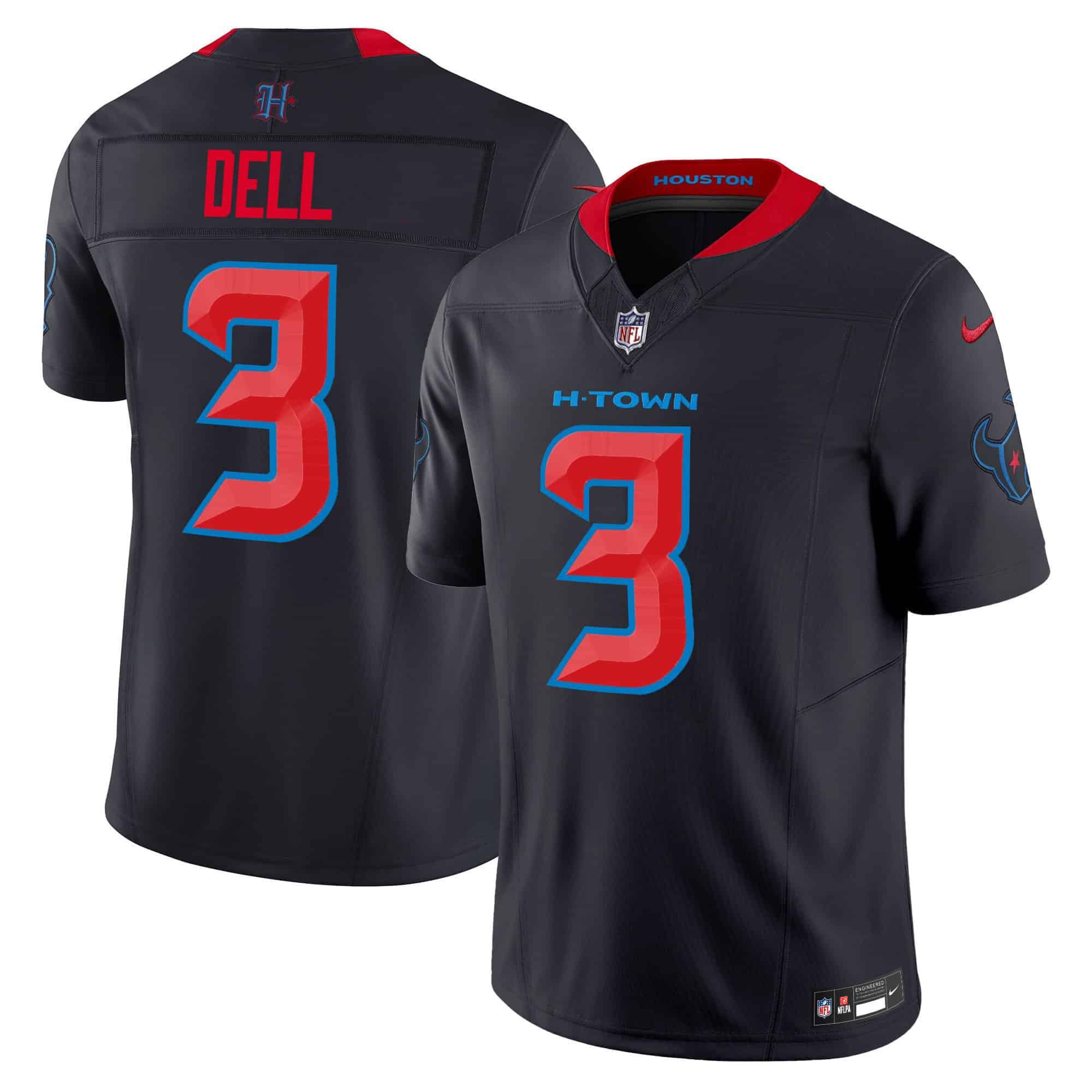 Men Houston Texans #3 Dell Black 2024 Nike Vapor Limited NFL Jersey